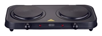 Fornello Elettrico 2 Piastre 2000W Cm15.5 + 15.5 Nero