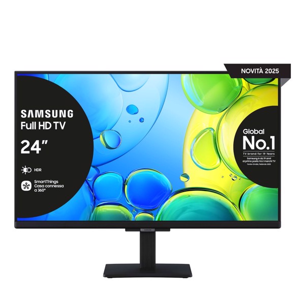 Samsung Full HD 24" UE24F6000FUXZT, Hyper Real Processor, HDR & Pur Color, Smart Experience, OTS Lite & Adaptive Sound, Slim Look Design, Smart TV, 20
