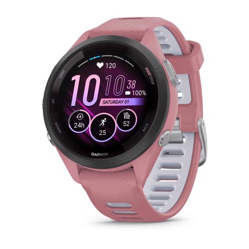 Garmin Forerunner 265S 2,79 cm (1.1") AMOLED 42 mm Digitale 360 x 360 Pixel Touch screen Nero, Rosa Wi-Fi GPS (satellitare)