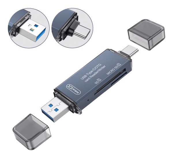 XD Enjoy XDC311 lettore di schede USB 3.0 Type-A/Type-C Grigio