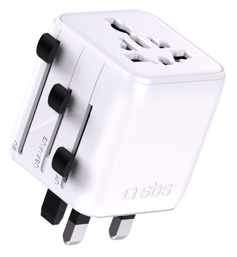 SBS TEADAPTUNI adattatore per presa di corrente Universale Bianco