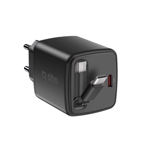 SBS TETRRET30WK Caricabatterie per dispositivi mobili Universale Nero AC Ricarica rapida Interno