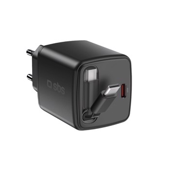 Wall charger cavo integrato pd45w, nero