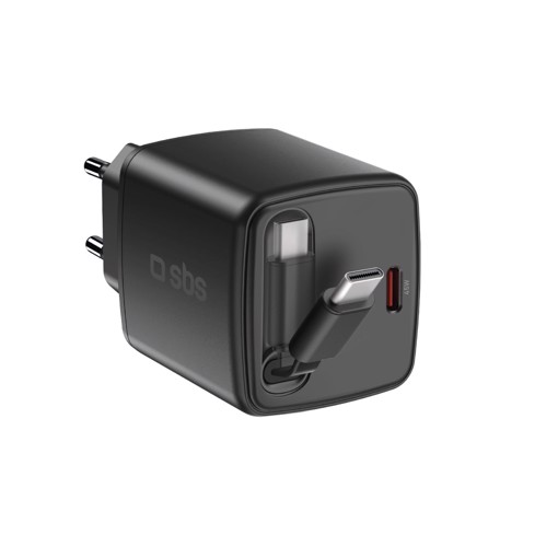 SBS TETRRET45WK Caricabatterie per dispositivi mobili Universale Nero AC Ricarica rapida Interno
