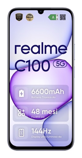 realme C100 5G 17,3 cm (6.8") Doppia SIM USB tipo-C 4 GB 256 GB 6600 mAh Viola