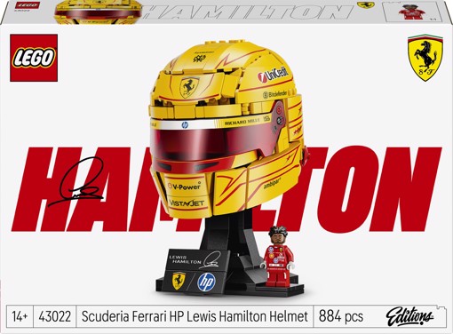 LEGO Editions 43022 Casco di Lewis Hamilton Scuderia Ferrari HP, con Minifigure F1 da Collezione, Regalo Ragazzi e Fan 14+