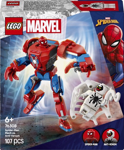 LEGO | Marvel 76308 Mech di Spider-Man Contro Anti-Venom, Action Figure Giocattolo Snodabile con 2 Minifigure per Bambini 6+