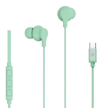 Usb-c stereo wired earphone green