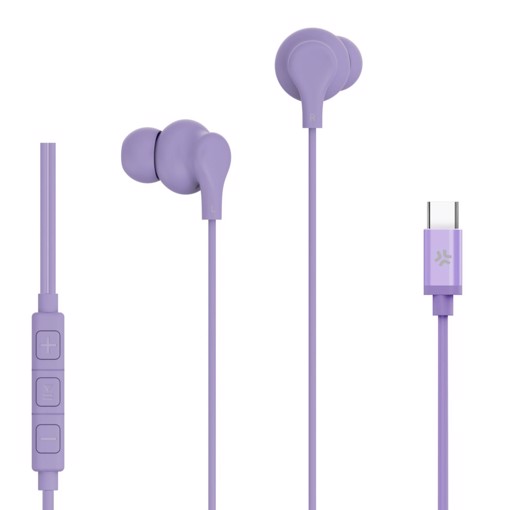 Celly UP1600TYPECVL cuffia e auricolare Cablato In-ear Musica e Chiamate USB tipo-C Viola