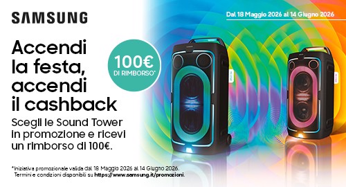 Accendi la festa, accendi il cashback: Scegli le Sound Tower in promozione e ricevi il rimborso