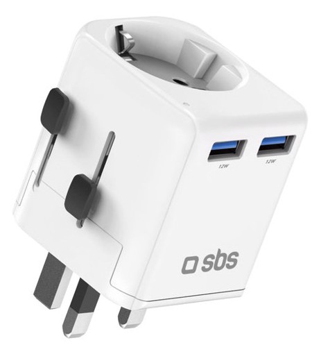 SBS TEADAPTEUNND adattatore per presa di corrente Universale Bianco
