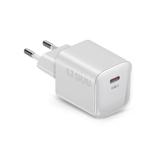 GaN wall charger 1x Type-C PD 20W, white