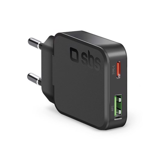 SBS TETRGANUSBTC30SLIM Caricabatterie per dispositivi mobili Orologio intelligente, Smartphone, Auricolare, Tablet Nero AC Ricarica rapida Interno