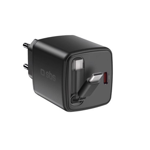 SBS TETRRET65WK Caricabatterie per dispositivi mobili Universale Nero AC Ricarica rapida Interno