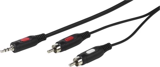 Vivanco VVAJACK2RCA18MMK cavo audio 1,5 m 2 x RCA 3.5mm Nero