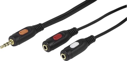 Vivanco VVAJACK35M2JACKF02 cavo audio 0,2 m 3.5mm 2 x 3.5mm Nero