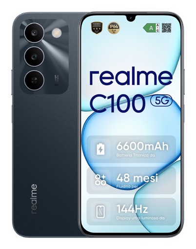 realme C100 5G 17,3 cm (6.8") Doppia SIM Android 16.0 USB tipo-C 4 GB 128 GB 6600 mAh Verde