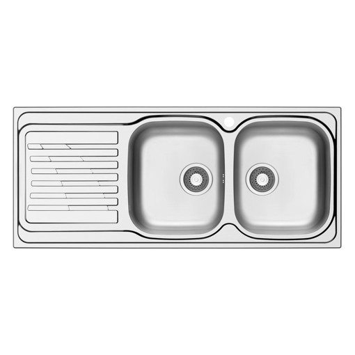 LAVELLO EURO 116 cm, 2 vasche - Acciaio Inox