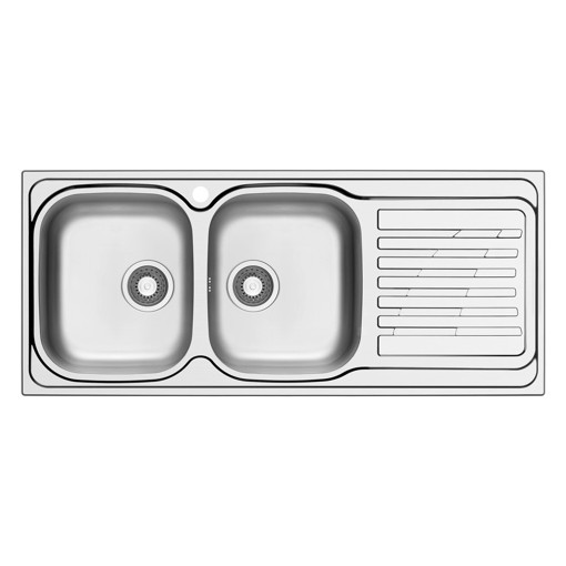 LAVELLO EURO 116 cm, 2 vasche - Acciaio Inox