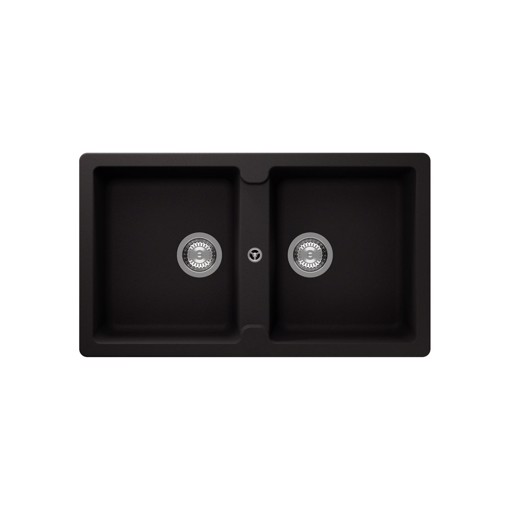 Lavello 86 cm 2 vasche NERO OPACO