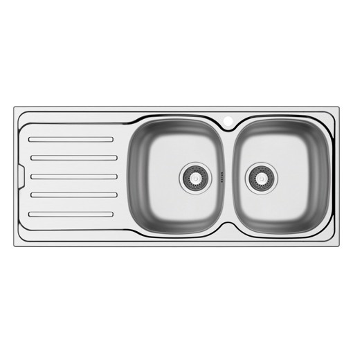 LAVELLO METROPOL 116 cm, 2 vasche - Acciaio Inox