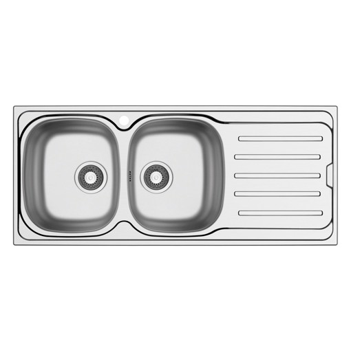 LAVELLO METROPOL 116 cm, 2 vasche - Acciaio Inox