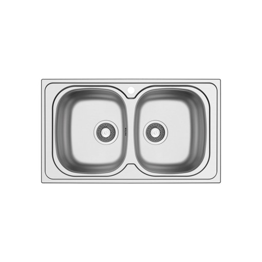 LAVELLO METROPOL 86 cm, 2 vasche - Acciaio Inox