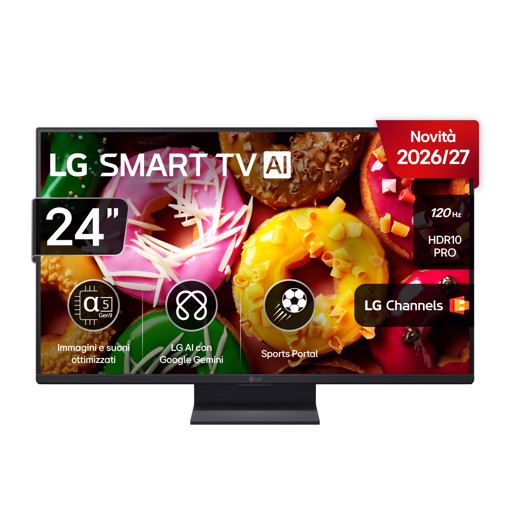 LG Smart TV webOS 24'' Serie LB70 24LB70006LA, FullHD, webOS 26, Game Optimizer, 2 HDMI, 10W, Wi-Fi, SMART TV 2026