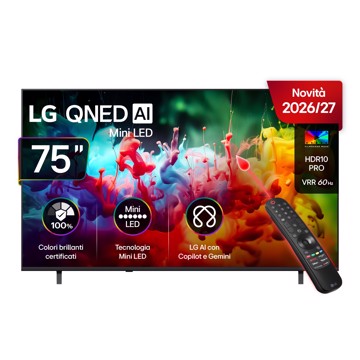 Televisore qned 75" 4k hdr10pr t2/s2,3hdmi,1usb,os26,pl,a7g9
