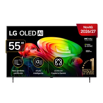Televisore oled 55" uhd hdr10 t2/s2,4h,1u,a8,3,os26,ai,pl