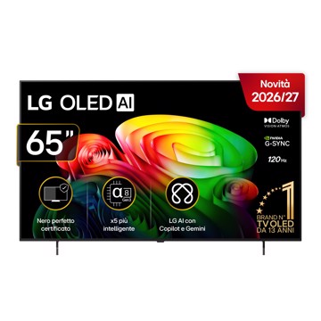 Televisore oled 65" uhd hdr10 t2/s2,4h,1u,a8,3,os26,ai,pl