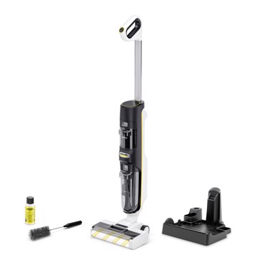 Xtra!Clean 3 in 1: aspira, lava, asciuga: la scopa aspirapolvere intelligente FCV 4 con autonomia della batteria di 45 minuti e sensore di sporco Dynamic!Control, anche sui tappeti. Wet & Dry