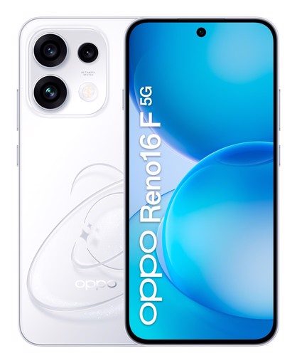 OPPO Reno16 F 5G AI Smartphone, Tripla fotocamera 50+8+50MP, Selfie 50MP, Display 6.57” 120HZ AMOLED FHD+, 6500mAh, RAM 8GB(Esp2GB/4GB/8GB)+ROM 256GB [Versione Italia], Pop White