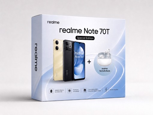 realme Note 631011009974 smartphone 17,1 cm (6.74") Doppia SIM Android 15 4G USB tipo-C 4 GB 256 GB 6000 mAh Nero