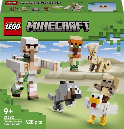 LEGO Minecraft 21592 Attacco nel Deserto del Fantino di Polli, Giocattolo con 6 Personaggi, Regalo per Gamer e Bambini da 9+