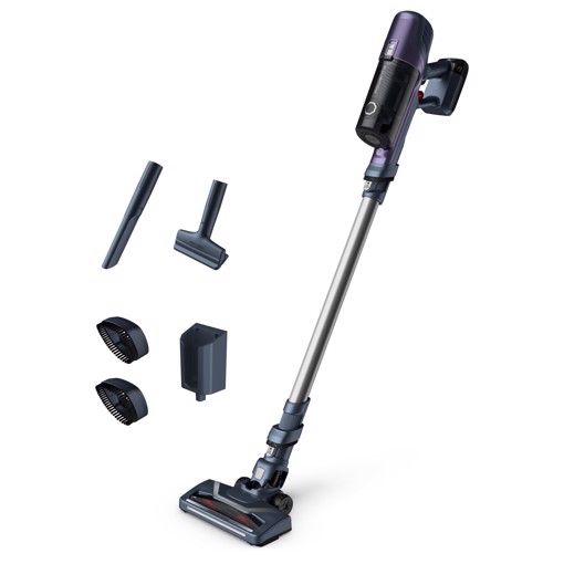 Rowenta RH6837 Aspirapolvere a bastone 2 in 1 Batteria Secco Senza sacchetto 0,55 L Viola, Grigio