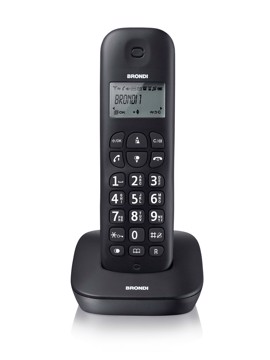 Telefono Cordless Blk Funzione Sveglia Rubrica Display