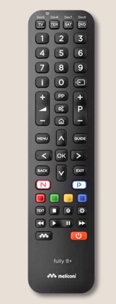 Meliconi Nero Fully 8+ Telecomando Ir Wireless Universale Pulsanti