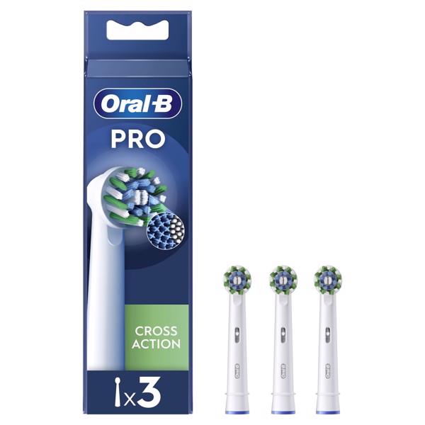 Procter & Gamble Srl Bianco Oral-B Pro Cross 3D White Testine Di Ricambio - Testine Con Setole A Forma Di X - Colore - 3 Pezzi - Immagine 4