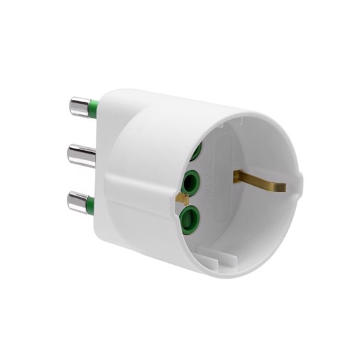 Ekon ECELADAITDE16W adattatore per presa di corrente Tipo L (IT) Tipo L (IT) + Tipo F Bianco