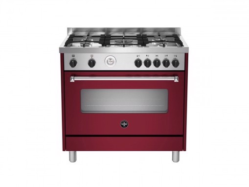 Bertazzoni La Germania Americana AMN965EVIT cucina Elettrico Gas Bordeaux, Acciaio inox