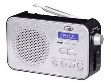 Radio Dab Plus Portatile Nera Display,Aux,20 Staz.Memo,Dab