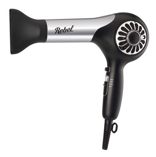Rebel XDRWBS300 asciuga capelli 1300 W Nero, Argento