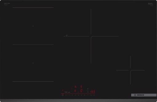 Bosch Serie 6 PVS83KHC1Z Piano cottura a induzione 80 cm CombInduction Nero