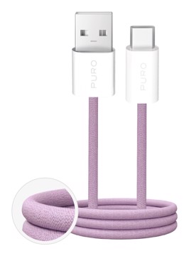 Puro cavo in tessuto rosa 1,5m, 2.0, 10w