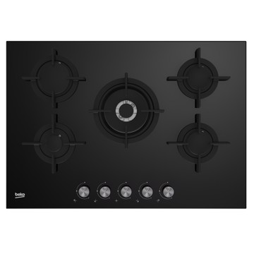 Piano cottura 75cm nero wok ghisa