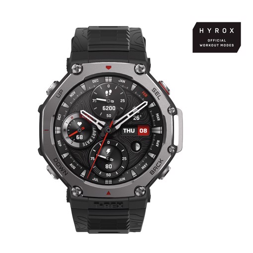 Amazfit T-Rex 3 3,81 cm (1.5") AMOLED 48.5 mm Digitale 480 x 480 Pixel Touch screen Nero Wi-Fi GPS (satellitare)