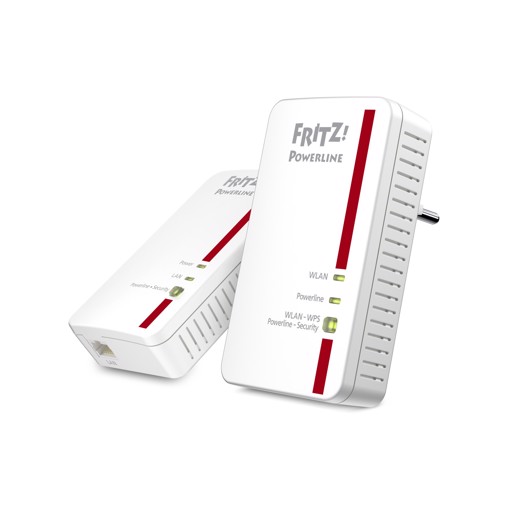 Powerline FRITZ! 1240E WLAN Set INT 1200 Mbit/s Collegamento ethernet LAN Wi-Fi Rosso, Bianco 2 pz