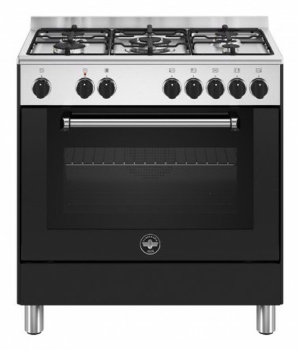 Bertazzoni La Germania Americana AMN855ENEV/24 cucina Elettrico Gas Nero, Acciaio inox