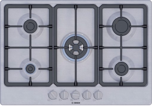 Bosch Serie 4 PGQ7B5K90 Piano cottura a gas 75 cm 5 fuochi Acciaio Inox